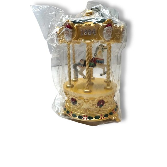 Hallmark 1994 Tobin Fraley Holiday Carousel Magic Ornament Lights & Music - Picture 5 of 9
